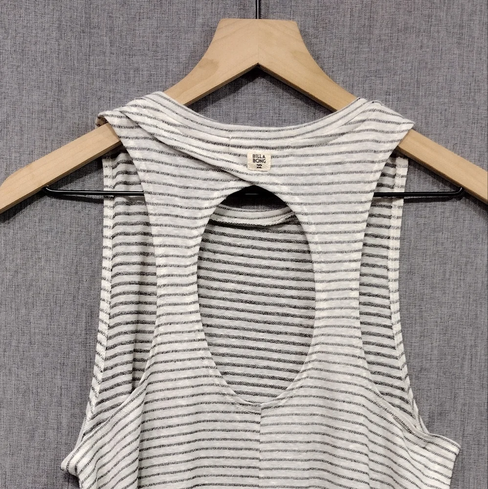 NWT Billabong By and By Cream Striped Swing Dress Women's XS Casual Retro Beach - Picture 8 of 11